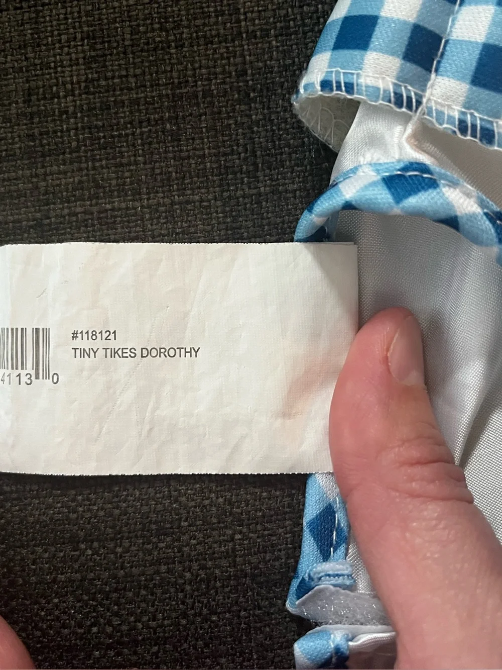 The Wizard of Oz Rubie’s Dorothy Costume Dress Blue Gingham Infant 6-12 Months - Picture 6 of 14